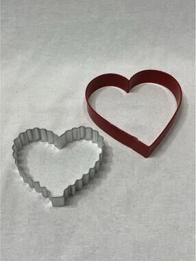 2 Heart Metal Cookie Cutters different sizes